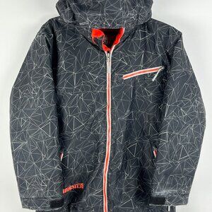 Monster Kids Parka Jacket Size 12 Gray Hooded Full Zip Lined Insulated Pockets